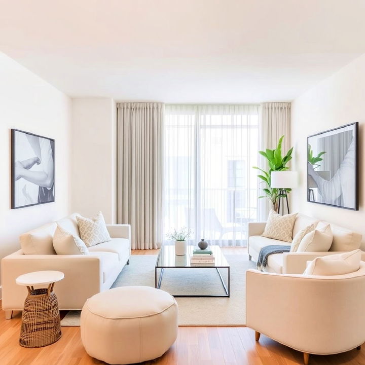 light colors condo living room