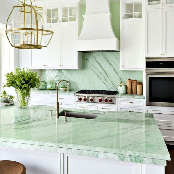 light green marble countertop for a soft airy look