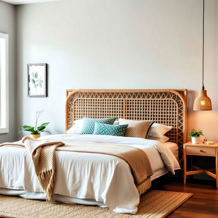 lightweight and natural rattan headboard