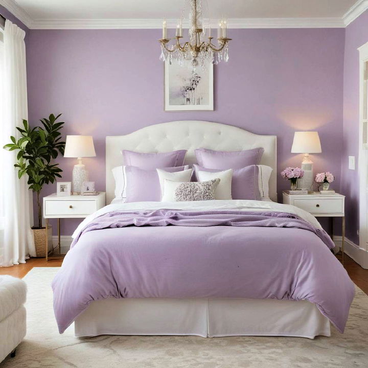 lilac and white combo for bedroom