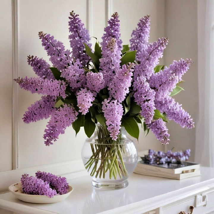 lilac floral arrangements for bedroom