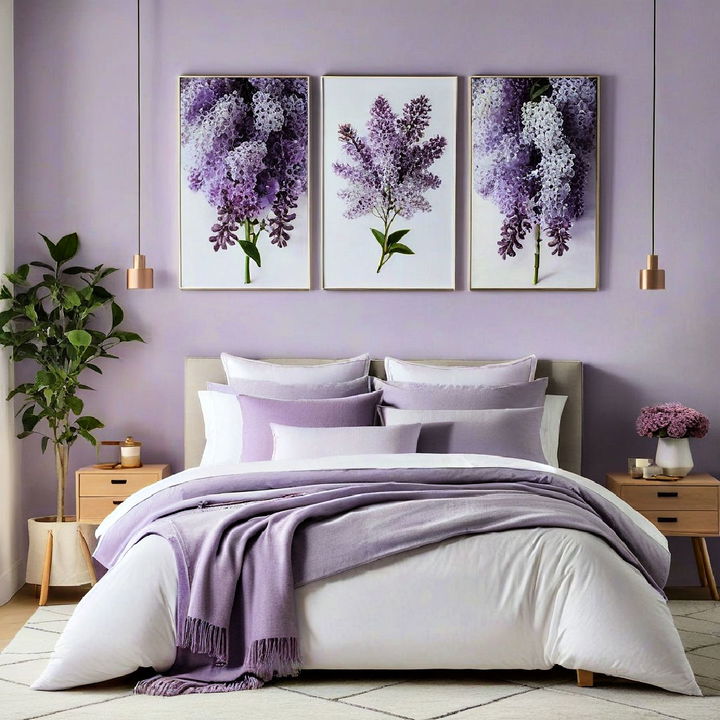 lilac wall art for bedroom