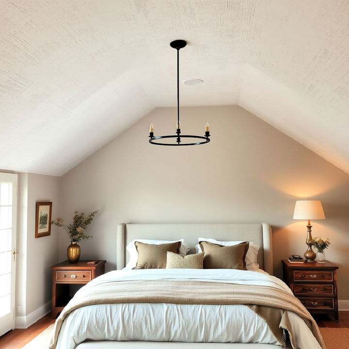 limewash ceilings for subtle texture bedroom