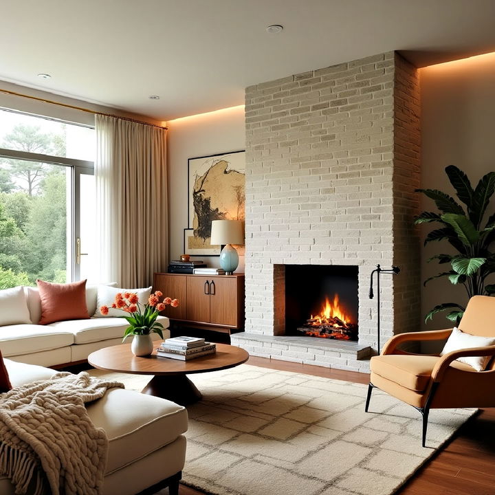 living room statement fireplace