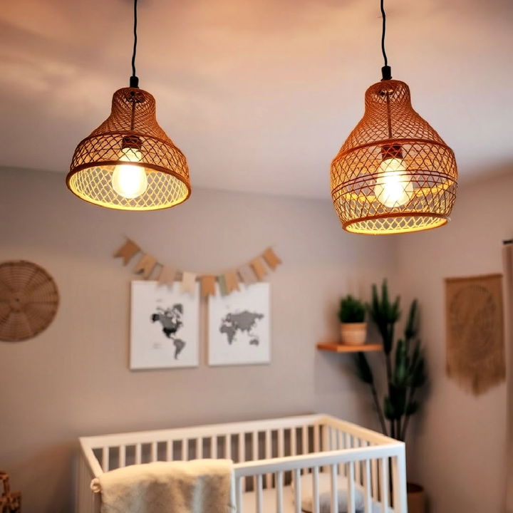 low hanging pendant lights for soft illumination nursery