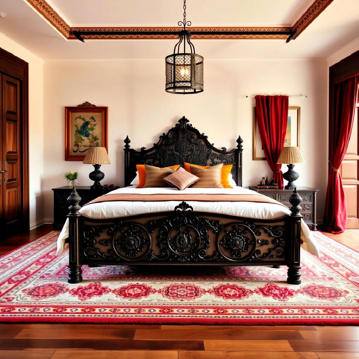 low ornate bed frame