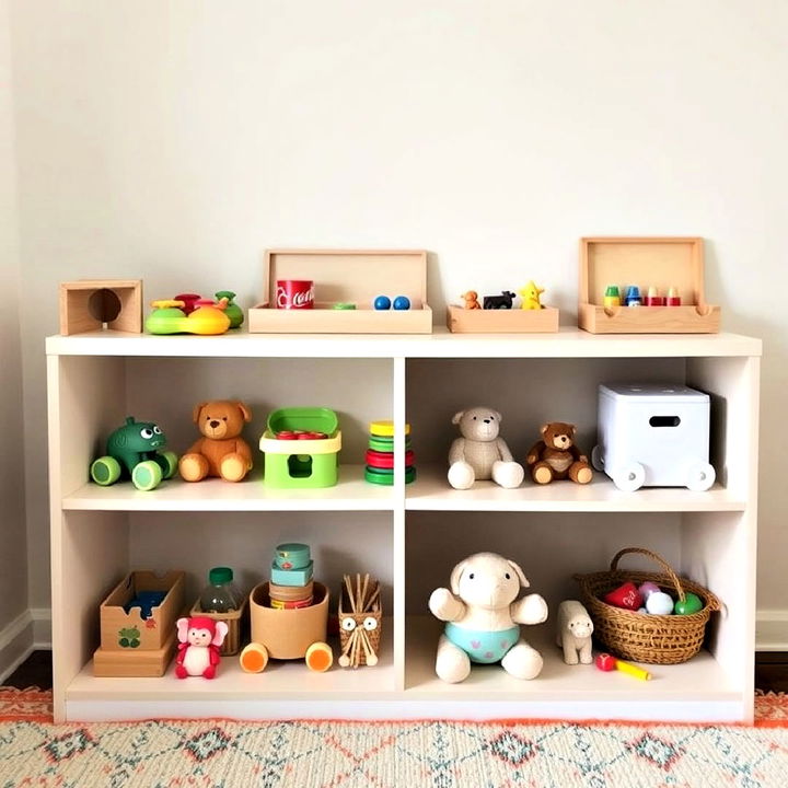 low shelves for easy access children