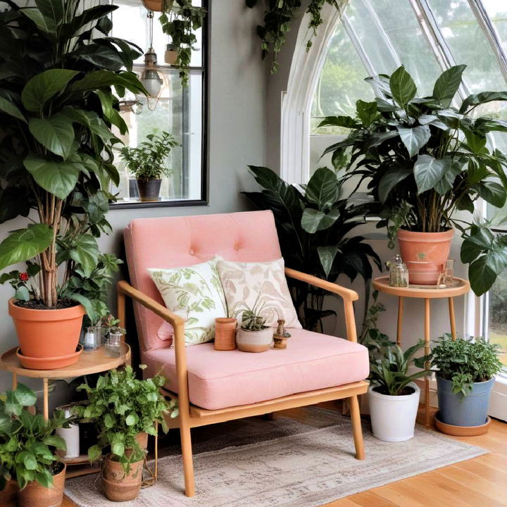 lush and beautiful indoor plant nook