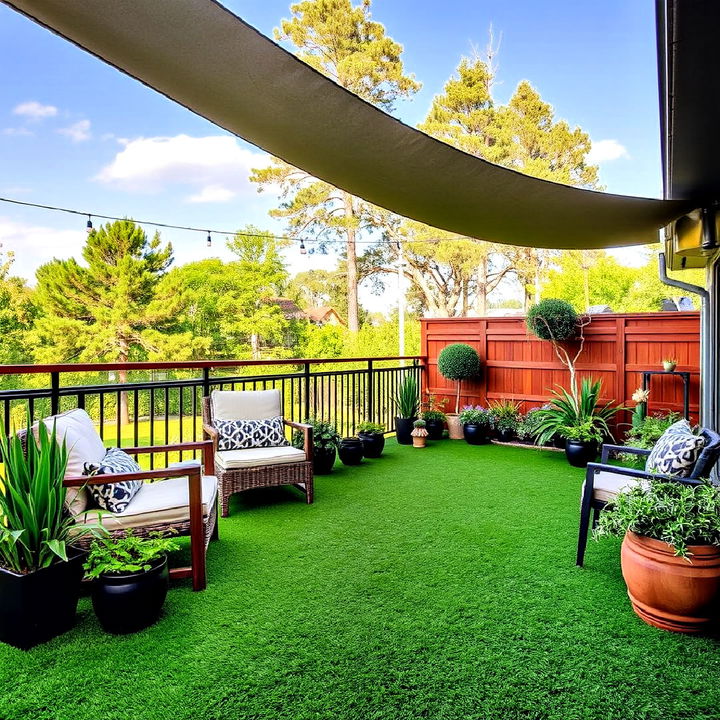 lush and inviting turf deck flooring