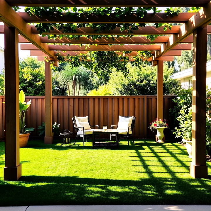 lush artificial turf for pergola flooring