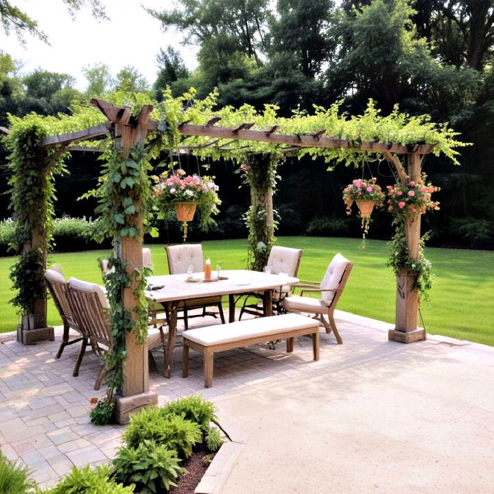 lush green pergola vines canopy