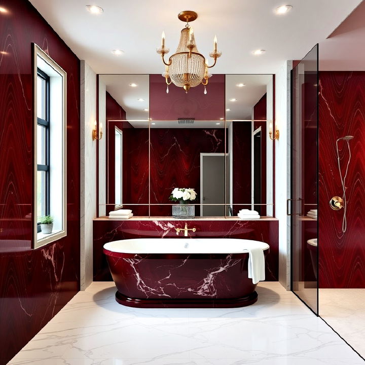 luxurious burgundy wall panels