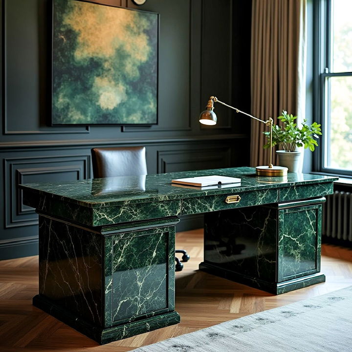 luxurious dark marble desk