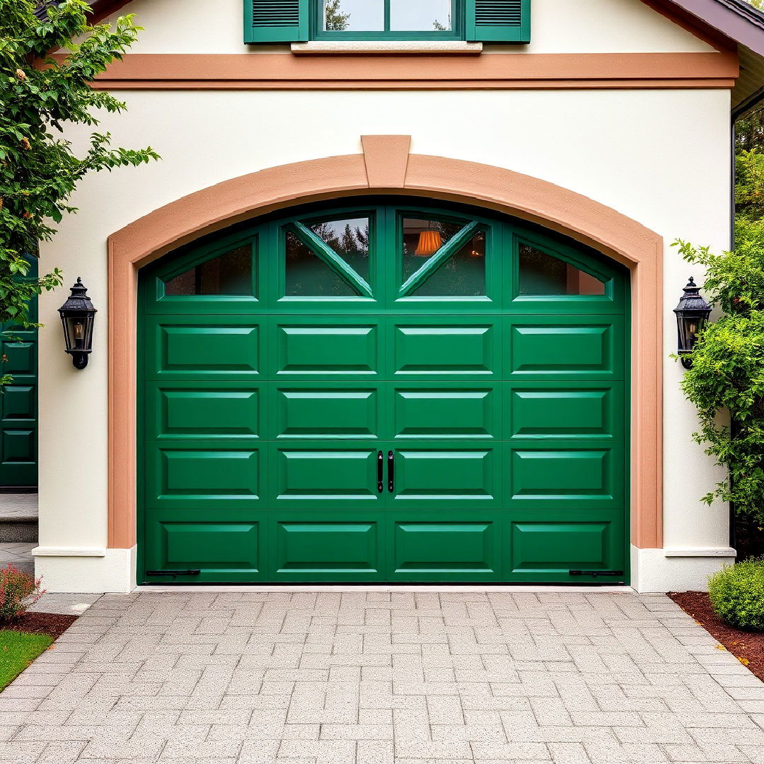 luxurious emerald green garage door