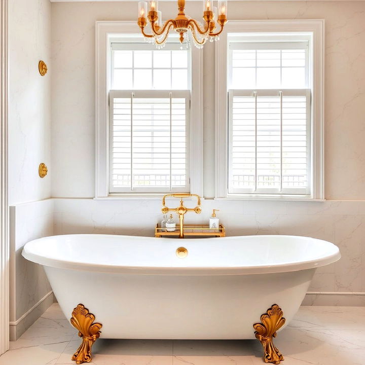 luxurious opulent gold bathtub hardware