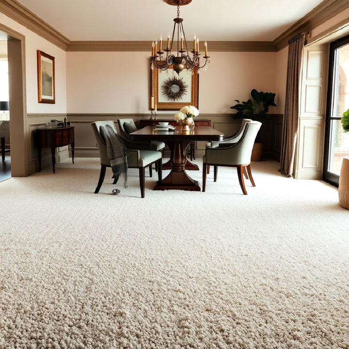 luxurious plush carpet for dining room