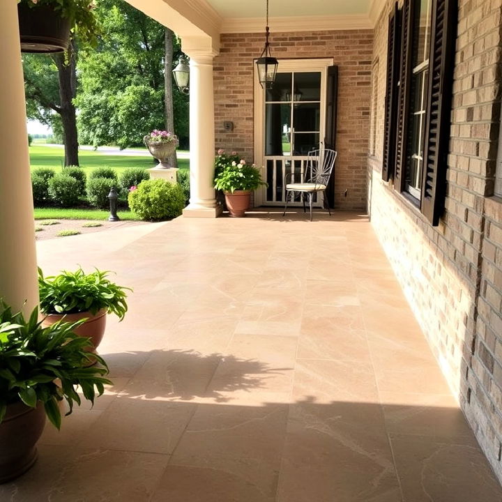 luxurious travertine tiles for porch flooring