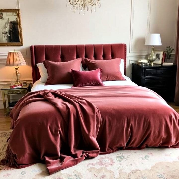 luxurious velvet textures for bedroom