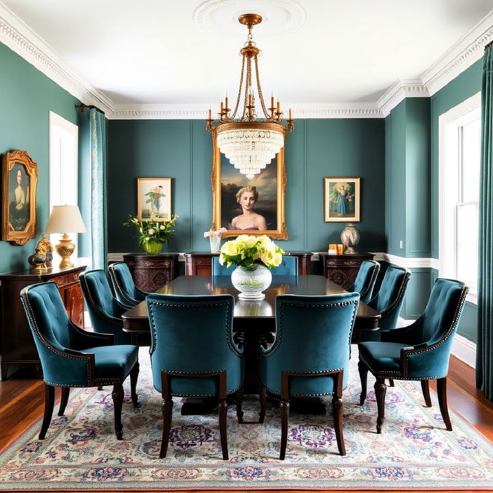 luxurious velvet upholstery for dining room