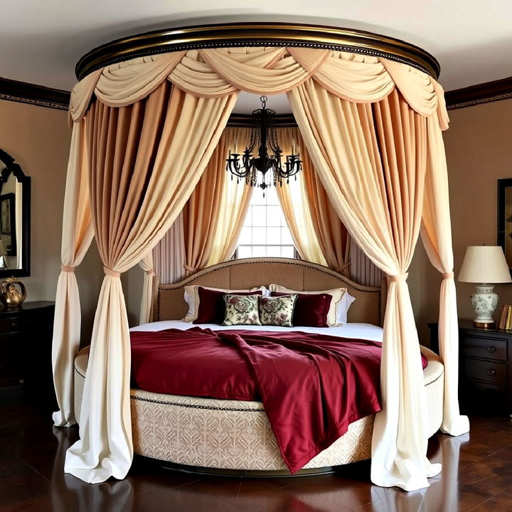 luxury circular bed with canopy