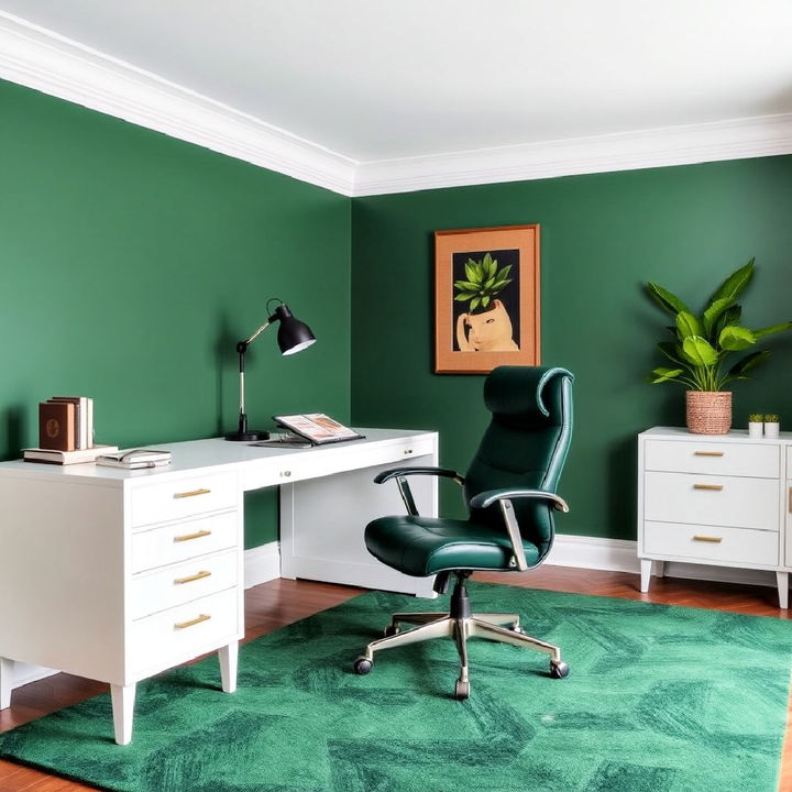 luxury dark green office chair for a pop of color