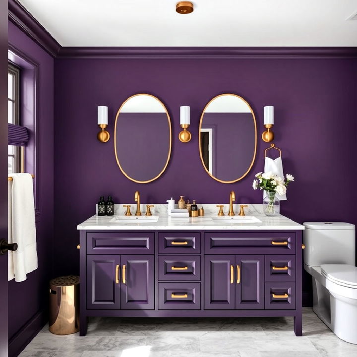 luxury deep purple vanity for bathroom