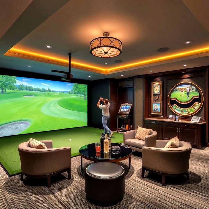 luxury indoor golf simulator