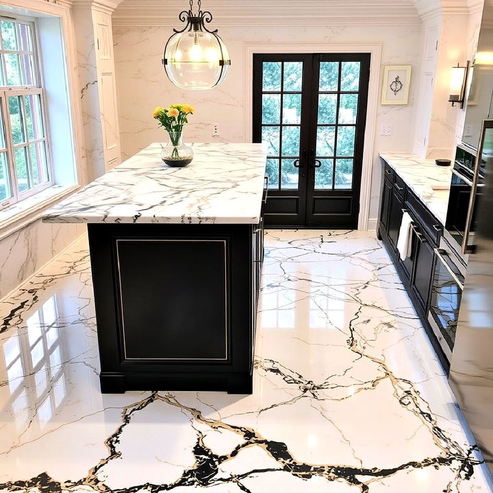 luxury marble look epoxy floor