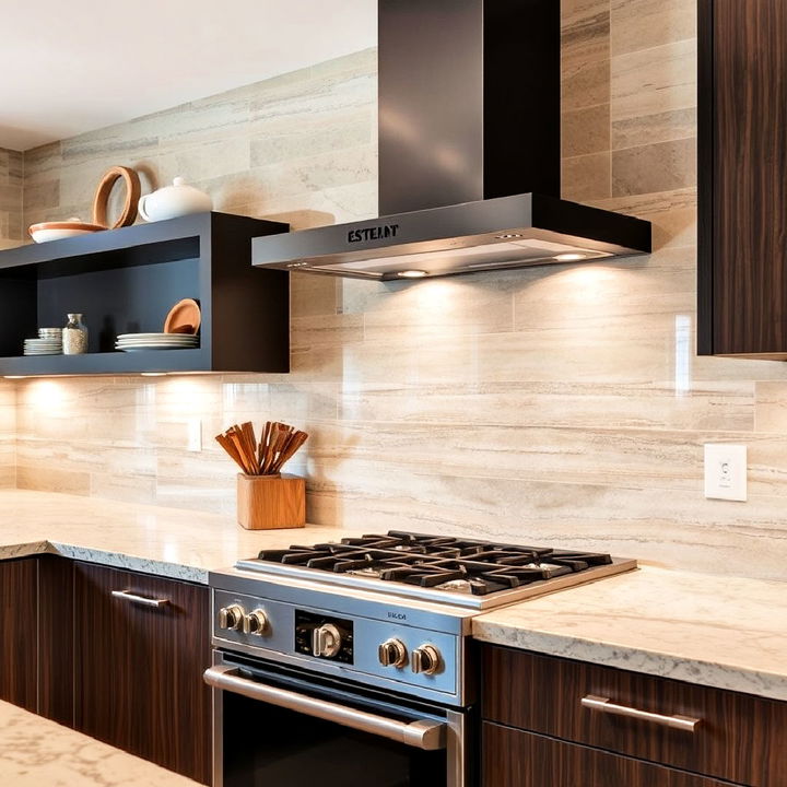 luxury stone slab backsplash