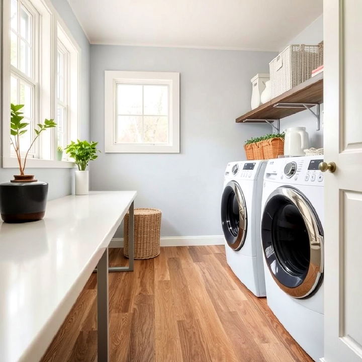 luxury vinyl plank laundry room