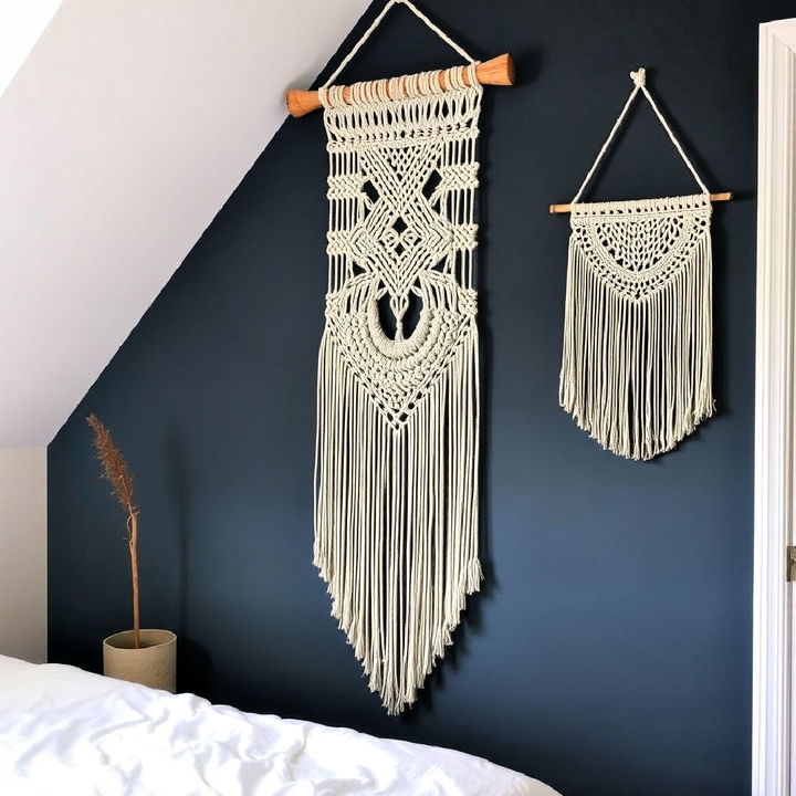 macramé wall hanging for 60s bedroom