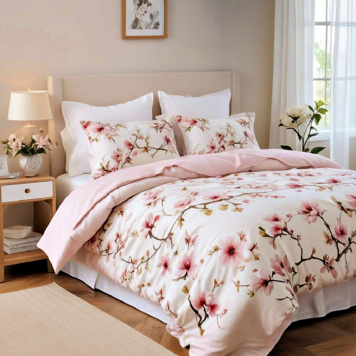 magnolia printed bedding for a romantic touch