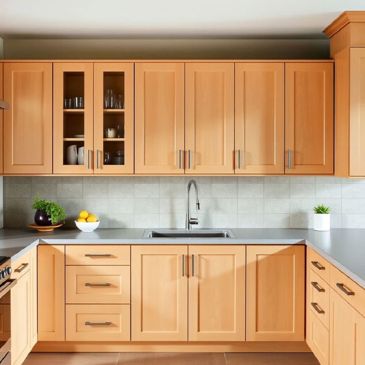 maple kitchen cabinets with matte finish