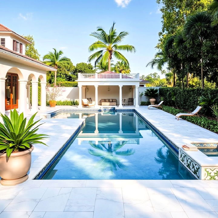 marble pavers for an upscale poolside look