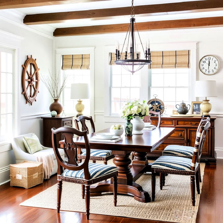 maritime antiques for coastal dining room