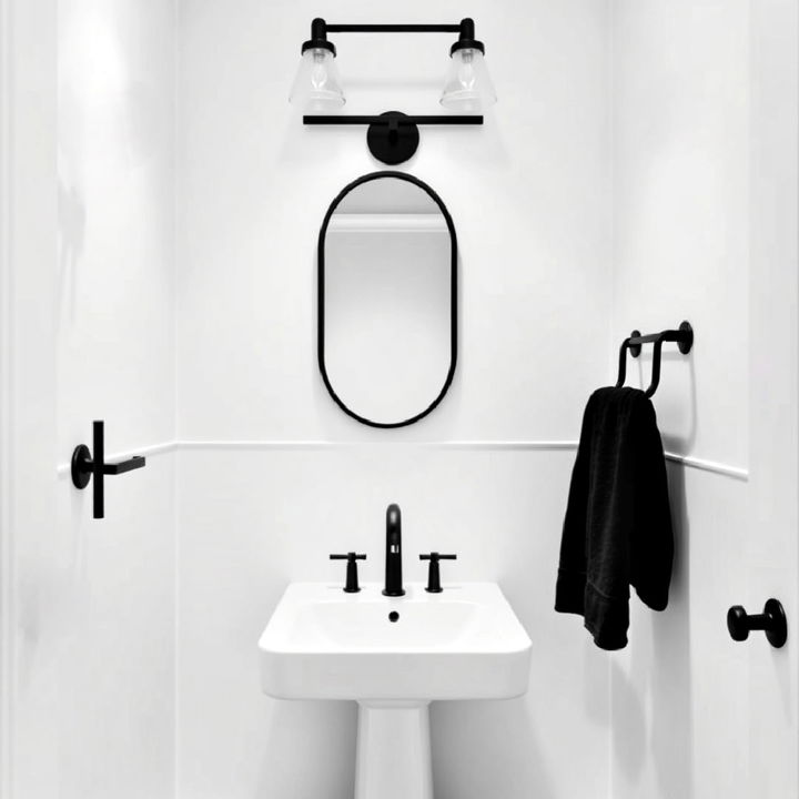 matte black fixtures with white walls idea