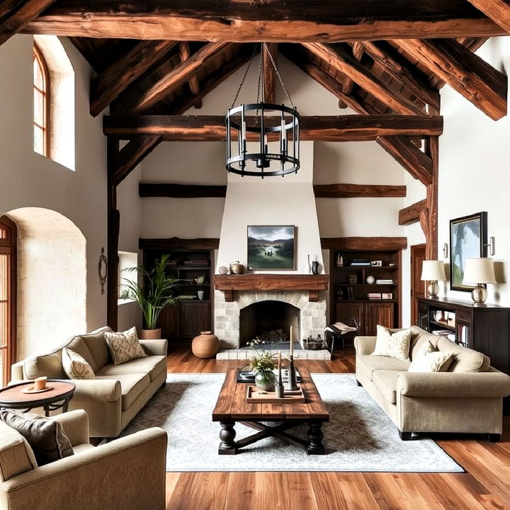 medieval inspired home by incorporating exposed wooden beams