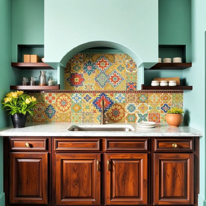 mediterranean interior vibrant tiles design