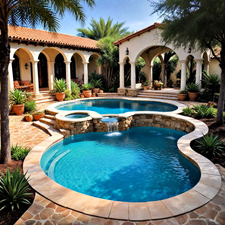 mediterranean style pool for a peaceful escape