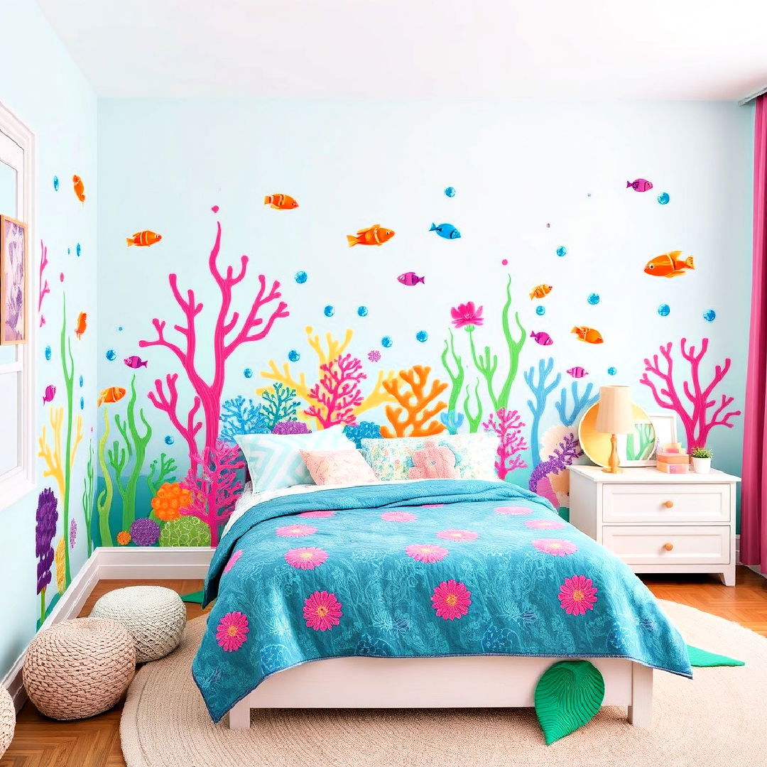 mermaid bedroom coral reef wall decals