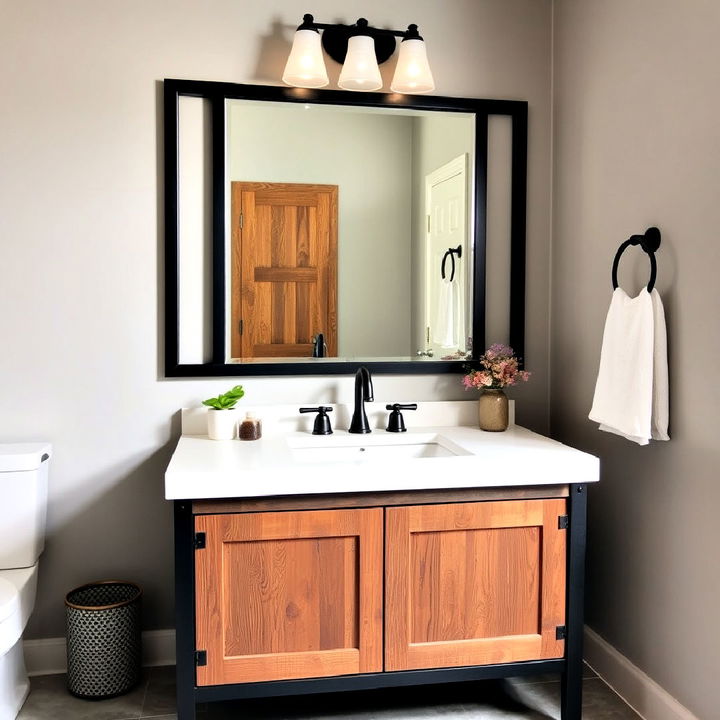 metal accents bathroom vanity