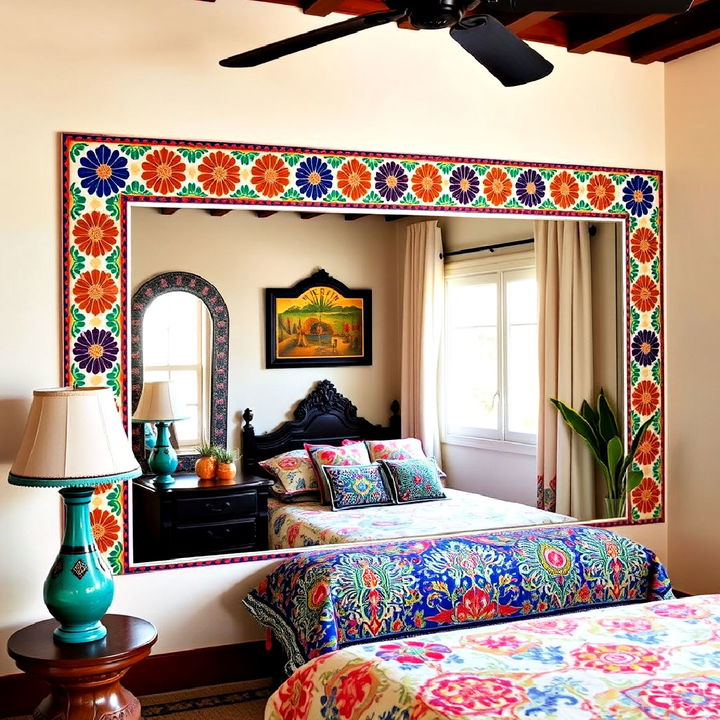 mexican bedroom talavera tile accent