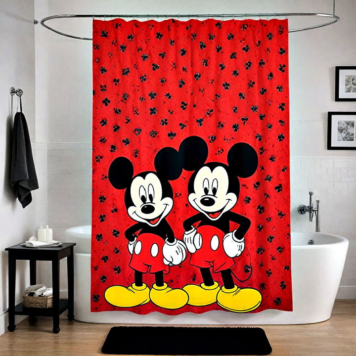 mickey mouse themed shower curtain