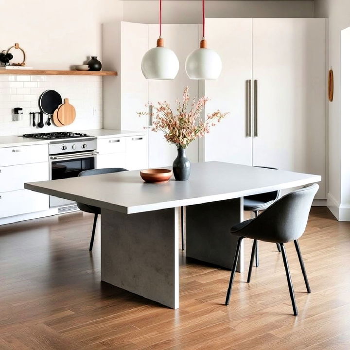 microcement dining table for kitchen