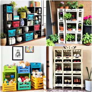 milk crate storage ideas