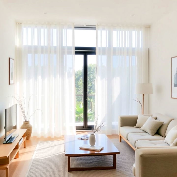 minimal window treatment korean living room