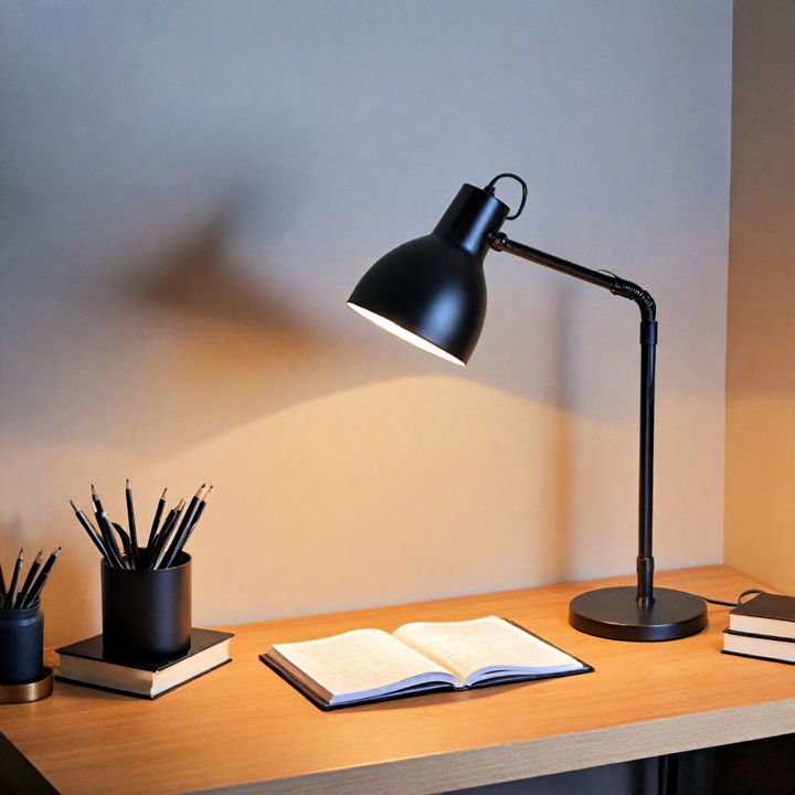 minimalist black desk lamp for home office