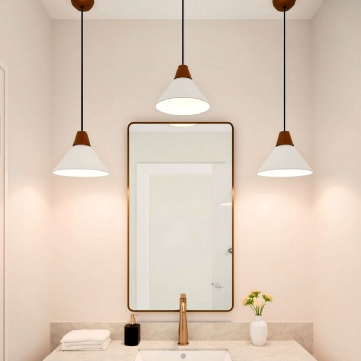 minimalist cone shaped vanity pendant lights