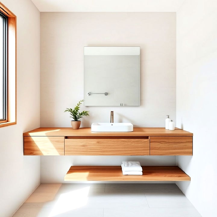 minimalist floating vanity idea