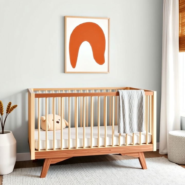 minimalist mid century crib with clean lines